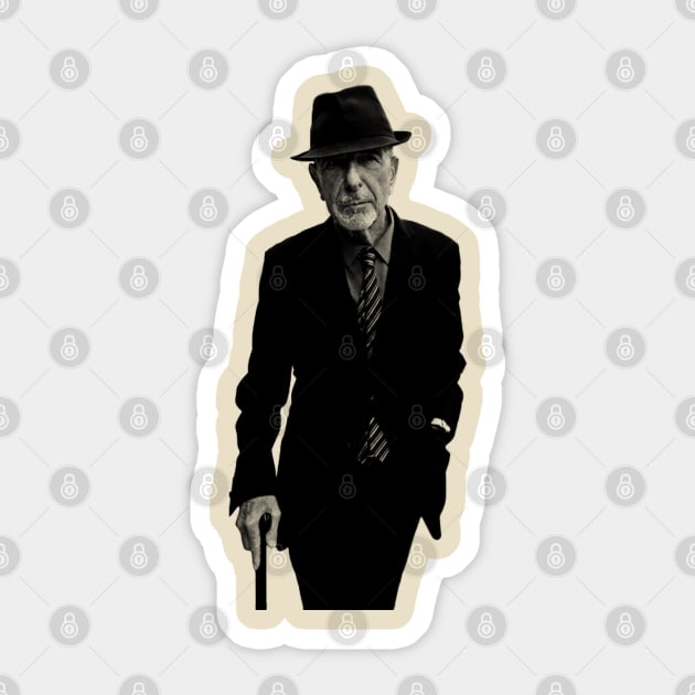 Leonard Cohen /// Vintage Style Sticker by Finainung